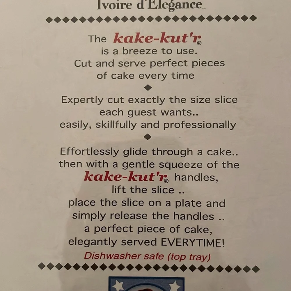 Vintage Kake Kut'r Cake Cutter & Server
